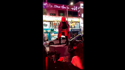 길거리 버스킹 정점 노빤스 댄스녀